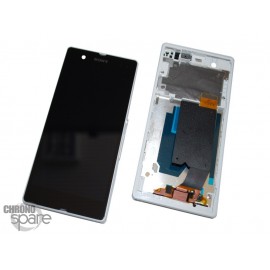 Ecran LCD et Vitre tactile avec châssis Blanc Xperia Z
