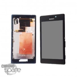 Ecran LCD + Vitre tactile noire + châssis Sony Xperia M2 (officiel)