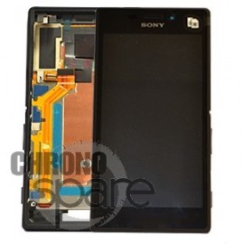 Ecran LCD + Vitre tactile noire + châssis Sony Xperia M2 Aqua (officiel)