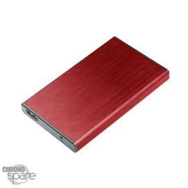 Boitier externe disque dur 2.5 pouces (9,5mm) SATA USB 3.0 Metal Rouge