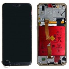 Bloc écran LCD + vitre tactile + batterie Huawei P20 Lite Or (officiel)