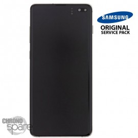 Ecran OLED + Vitre Tactile + châssis noir Samsung Galaxy S10 Plus G975F (officiel)