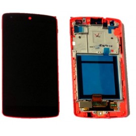 Ecran LCD + vitre tactile + châssis LG Nexus 5 D820, D821 Rouge (Officiel)
