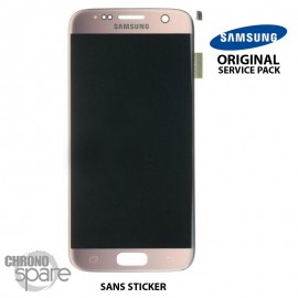Ecran LCD et Vitre Tactile Rose Samsung S7 G930F (officiel)