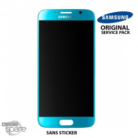 Vitre tactile + écran LCD Samsung Galaxy S6 G920F Bleu turquoise (officiel)