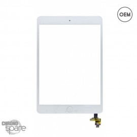 Vitre tactile blanche + bouton home + scotch 3M iPad Mini 1/2 OEM