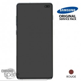Ecran OLED + Vitre Tactile + châssis rouge Samsung Galaxy S10 Plus G975F (officiel)