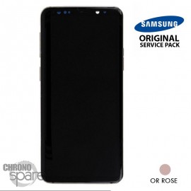 Ecran OLED + Vitre Tactile + châssis or rose Samsung Galaxy S9 G960F (officiel)