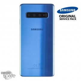 Vitre arrière + vitre caméra Bleu Samsung Galaxy S10 G973F (Officiel)