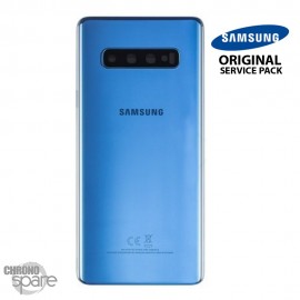 Vitre arrière + vitre caméra Bleu Samsung Galaxy S10 PLUS G975F (Officiel)