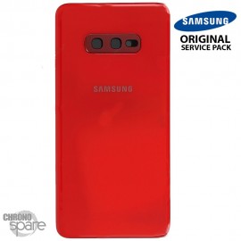 Vitre arrière + vitre caméra Rouge Samsung Galaxy S10e G970F (Officiel)