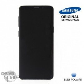 Ecran OLED + Vitre Tactile + châssis Bleu Polaire Samsung Galaxy S9 G960F (officiel)