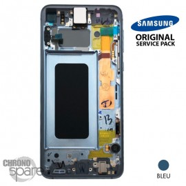 Ecran OLED + Vitre Tactile + châssis Bleu Samsung Galaxy S10 E G970F (officiel)