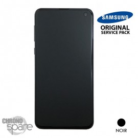 Ecran OLED + Vitre Tactile + châssis noir Samsung Galaxy S10 E G970F (officiel)