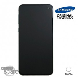 Ecran OLED + Vitre Tactile + châssis Blanc Samsung Galaxy S10 E G970F (officiel)