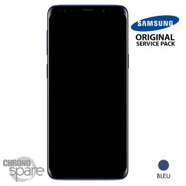 Ecran OLED + Vitre Tactile + châssis bleu Samsung Galaxy S9 Plus G965F (officiel)