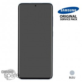 Ecran OLED + Vitre Tactile + châssis bleu Samsung Galaxy S20 4G G980F / 5G G981B (officiel)