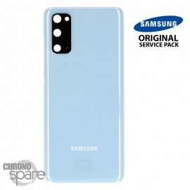 Vitre arrière + vitre caméra bleu Samsung Galaxy S20 G980F (Officiel)