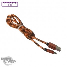 Câble tressé activ wear 1m - Micro USB - Orange & Noir