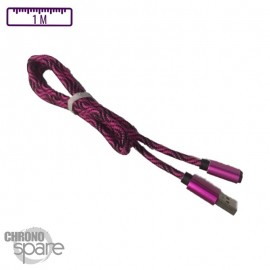 Câble tressé activ wear 1m - Micro USB - Violet & Noir
