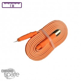 Câble plat bicolore Micro USB - Orange