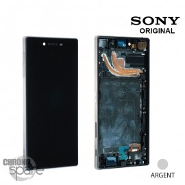 Ecran LCD + Vitre Tacile + Chassis Argent chromé Sony Xperia Z5 Premium E6853 (officiel) 1299-0614