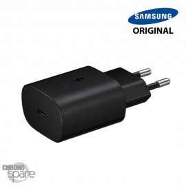 Chargeur secteur USB-C Samsung FAST CHARGE original 25W - Noir Avec boîte 