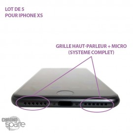 Grille haut-parleur+ micro iPhone XS/ Grille anti poussières (lot de 5)