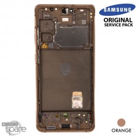 Ecran OLED + Vitre Tactile + châssis Orange Samsung Galaxy S20 FE 4G/5G G780F (officiel)