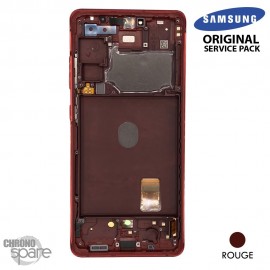Ecran OLED + Vitre Tactile + châssis Rouge Samsung Galaxy S20 FE 4G/5G G780F (officiel)