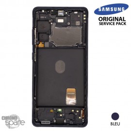 Ecran LCD + Vitre Tactile + châssis Bleu Samsung Galaxy S20 FE 4G/5G G780F (officiel)