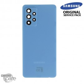 Vitre arrière + vitre caméra Bleue Samsung Galaxy A52 4G/5G (Officiel)