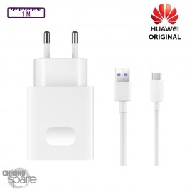 Chargeur secteur USB + câble 1M Superchargeur 22.5W USB-C Huawei original 4.5V 5A - Blanc