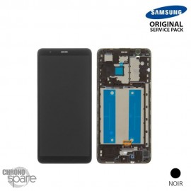 Ecran LCD + Vitre Tactile + châssis noir Samsung Galaxy A01 Core A013F (officiel)
