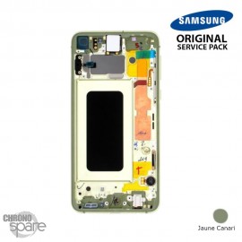 Ecran OLED + Vitre Tactile + châssis Jaune Samsung Galaxy S10 E G970F (officiel)