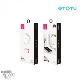 Chargeur secteur 20W type C + USB TOTU Sans Câble