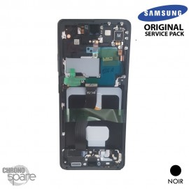 Ecran OLED + Vitre Tactile + châssis Noir Samsung Galaxy S21 Ultra G998B (officiel) Sans Batterie