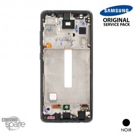 Ecran LCD + Vitre Tactile + châssis Noir Samsung Galaxy A52S 5G A528F (officiel) Sans Batterie