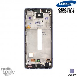 Ecran LCD + Vitre Tactile + châssis Violet Samsung Galaxy A52 5G / 4G A525F / A526B (officiel) Sans Batterie