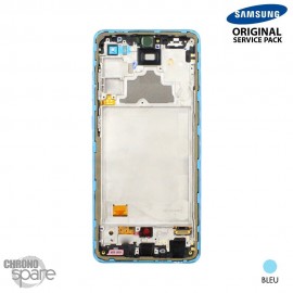 Ecran LCD + Vitre Tactile + châssis Bleu Samsung Galaxy A72 4G A725F (officiel) Sans Batterie