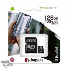 Carte mémoire Kingston Micro SDXC 128Go Class 10 + Adaptateur Select Plus