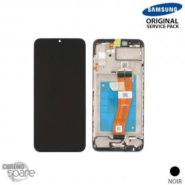 Ecran LCD + Vitre Tactile + châssis noir Samsung Galaxy A02s A025F VERSION NON EUROPE (officiel)