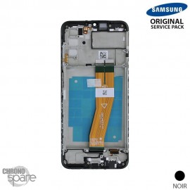 Ecran LCD + Vitre Tactile + châssis noir Samsung Galaxy A03s A037F_SVC VERSION NON EUROPE (officiel)