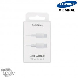 Câble Samsung 1m USB-C / USB-C 60W Fast Charge - Blanc Avec Boite (Officiel)