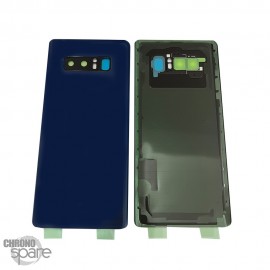 Vitre arrière + lentille caméra compatible pour Samsung galaxy NOTE 8 bleue