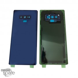 Vitre arrière + lentille caméra compatible pour Samsung galaxy NOTE 9 bleue