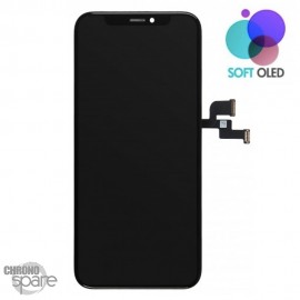 Ecran Oled + vitre tactile + adhésif iPhone XS Noir ( Soft OLED )