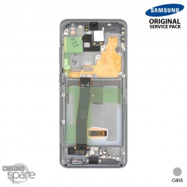 Ecran OLED + Vitre Tactile + châssis gris Samsung Galaxy S20 Ultra G988F/G988B (officiel)