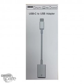 Adaptateur Type C vers USB Femelle Blanc
