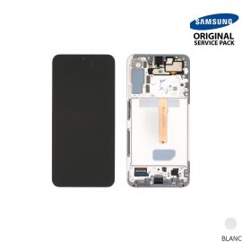 Ecran OLED + Vitre Tactile + châssis blanc Samsung Galaxy S22 Plus S906B (officiel) Sans Batterie 